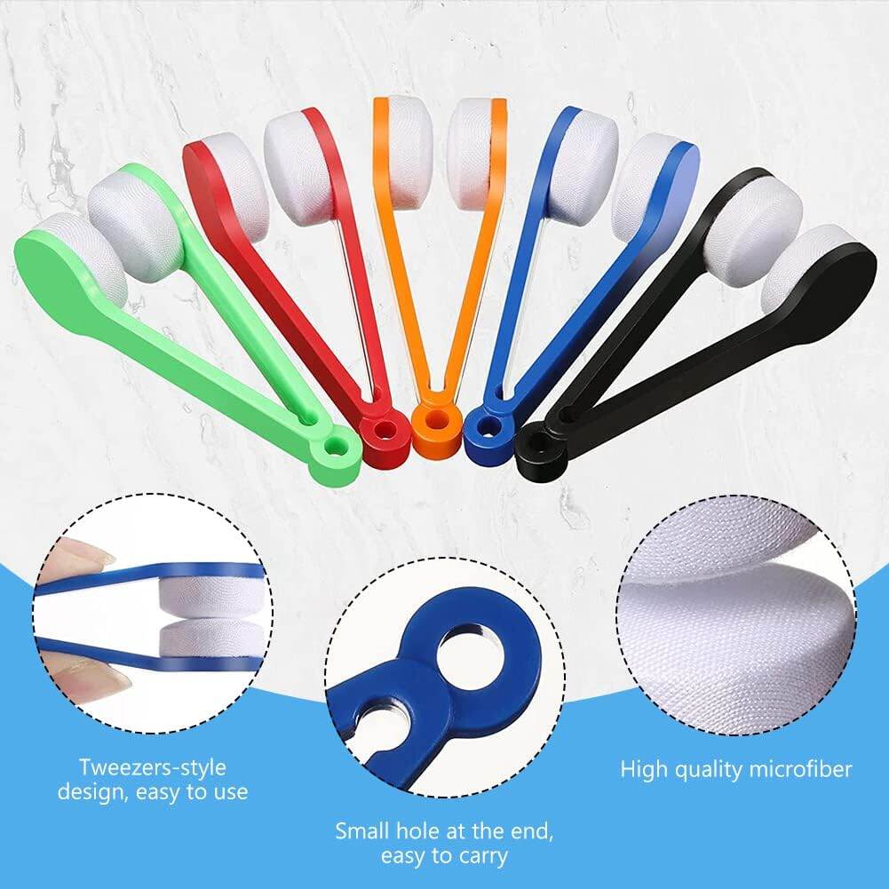 Picture of Glasses Cleaner Brushes, Spectacle Glass Cleaner, Eyeglass Cleaning Kit Portable Glasses Cleaning kit 2 pcs Mini Microfiber Cleaner Soft Brush, Glasses Cleaner, Portable Mini Glasses Cleaners