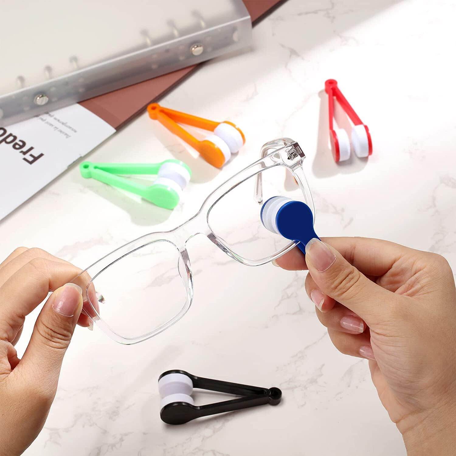 Picture of Glasses Cleaner Brushes, Spectacle Glass Cleaner, Eyeglass Cleaning Kit Portable Glasses Cleaning kit 2 pcs Mini Microfiber Cleaner Soft Brush, Glasses Cleaner, Portable Mini Glasses Cleaners