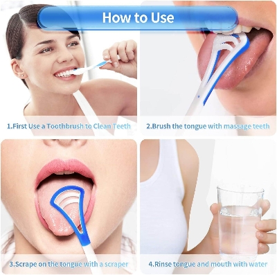 Picture of Tongue Scraper for Fresh Breath Perfect Tongue Scraper for Adults and Kids, Enhance Your Oral Hygiene with Tongue Brushes, Scrapers for Bad Breath Treatment (3 Pack (Scraper))