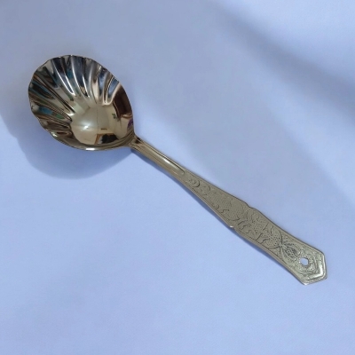 Picture of Stainless Steel Big Soup Spoon by Rosy  10 Inch, Silver with Mirror Polish Finish. Designed for Cooking and Serving with Elegant Versatility.-Silver