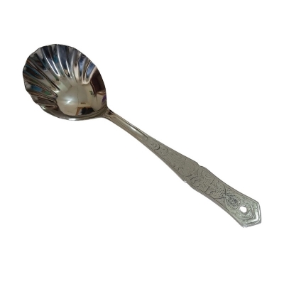 Picture of Stainless Steel Big Soup Spoon by Rosy  10 Inch, Silver with Mirror Polish Finish. Designed for Cooking and Serving with Elegant Versatility.-Silver