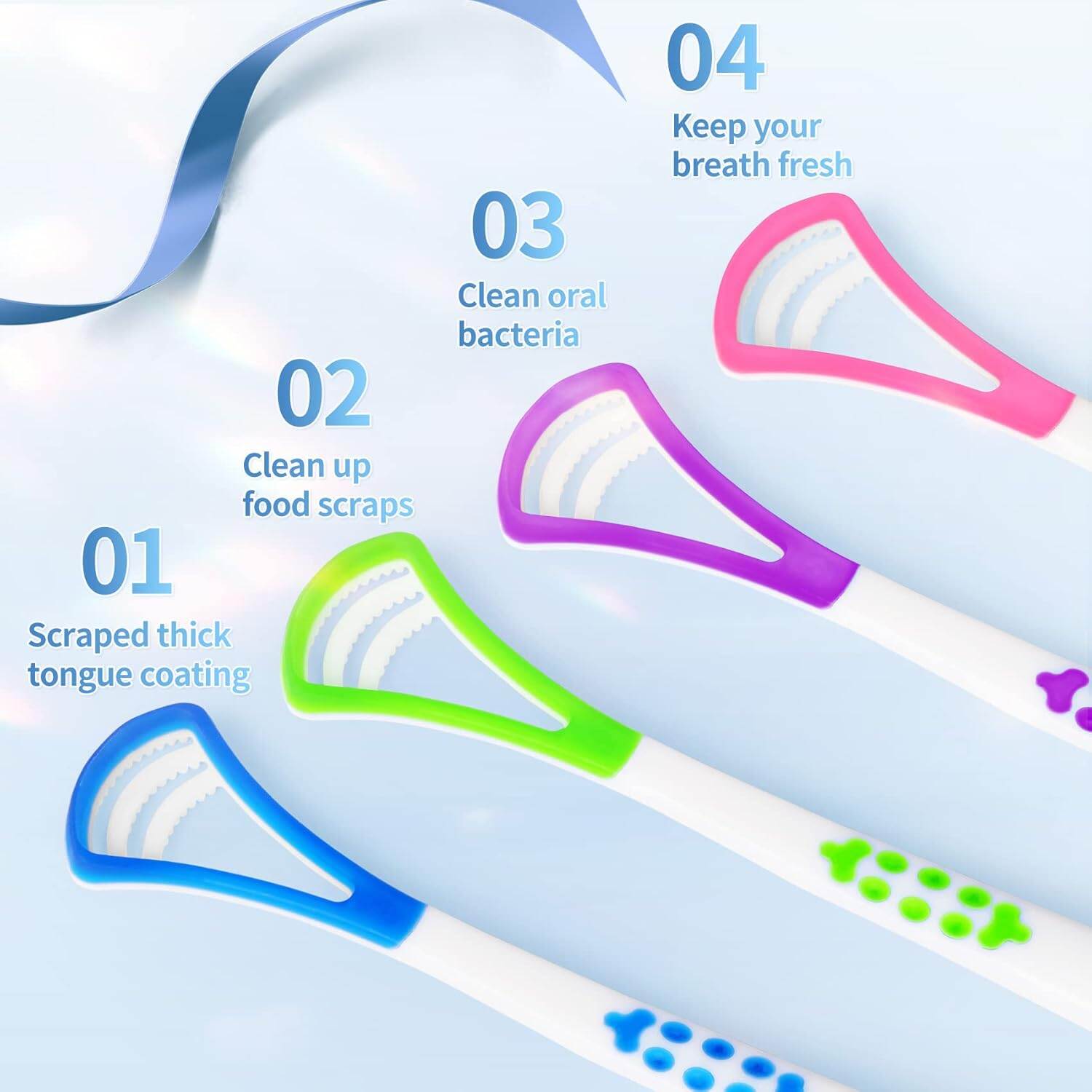 Picture of Tongue Scraper Tongue Cleaner  for Fresh Breath Perfect Tongue Scraper for Adults and Kids, Enhance Your Oral Hygiene with Tongue Brushes, Scrapers for Bad Breath Treatment