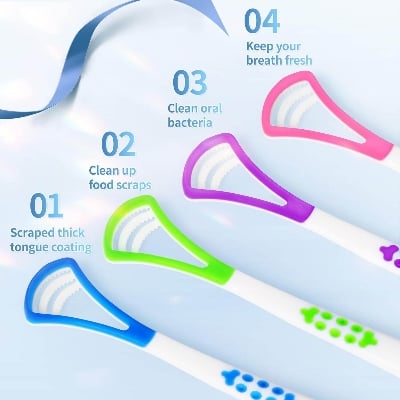 Picture of Tongue Scraper Tongue Cleaner  for Fresh Breath Perfect Tongue Scraper for Adults and Kids, Enhance Your Oral Hygiene with Tongue Brushes, Scrapers for Bad Breath Treatment