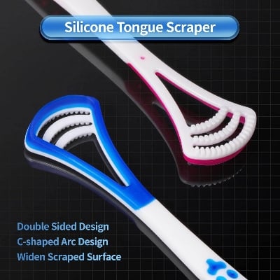 Picture of Tongue Scraper Tongue Cleaner  for Fresh Breath Perfect Tongue Scraper for Adults and Kids, Enhance Your Oral Hygiene with Tongue Brushes, Scrapers for Bad Breath Treatment