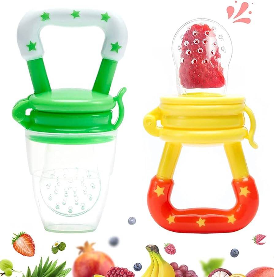 Picture of Retail Care® Baby Fruit Feeder Pacifier Nibbler for Baby Silicone Fruit and Juice Feeder Teether for Baby Kids Nipple Pacifier for Fruits with Protective Cap
