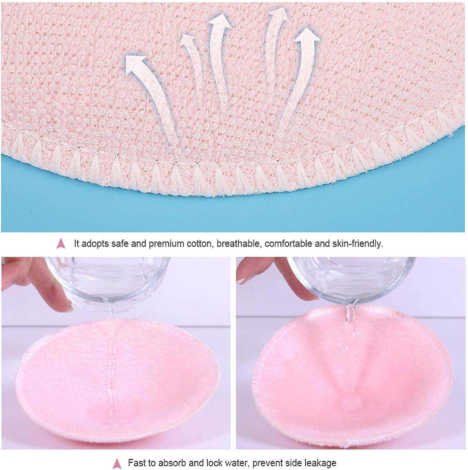 Picture of 2 Pcs Pink Reusable Breast Pads & 2 Pcs Nipple Shield Set with Box (Maternity/Feeding Essential) Silicone Nipple Protector & Soft Breast Pads (Leak Proof) for Breastfeeding Mothers