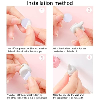 Picture of 15 PCS Colorful Thumb Wall Hooks | Multi-Purpose Cable Organizer Holder | Self-Adhesive Key, Glasses, Tool Hangers for Home & Office (Glossy Finish, Strong Grip)