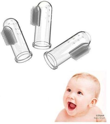 Picture of 3-in-1 Baby Feeding & Oral Care Set – Finger Brush, Magic Temperature  Spoon & Fruit Feeder Combo Complete Baby First Feeding & Teething Kit | Temperature Spoon | Food Pacifier | Finger Massager brush