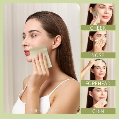 Picture of Face Oil Blotting Sheets for Oily Skin – Makeup Shine Control Paper–Premium Oil Absorbing Sheet for Face – Skin Oil Control Paper – 100pcs paper  Natural Oil Blotting Paper Makeup Blotting Papers Blotting for Oily Skin