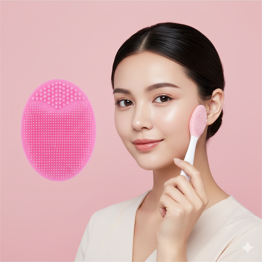 Picture of 2 in 1 Silicone Facial Cleansing Set - Manual Face Scrubber & Nose Cleaning Brush for Deep Cleaning and Exfoliating |Silicone Facial Cleansing Brush Set | Deep Cleaning Face Wash Tool
