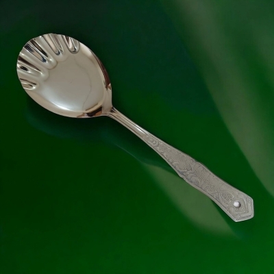 Picture of Rosy Kitchen Spoon  Stainless Steel, 10 Inch Rice Spoon. Silver with Mirror Polish Finish, Ideal for Cooking and Serving. Durable and Versatile.-Silver
