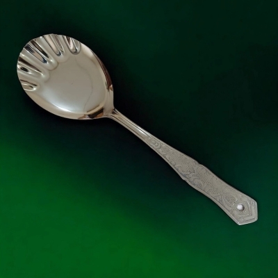 Picture of Rosy Kitchen Spoon  Stainless Steel, 10 Inch Rice Spoon. Silver with Mirror Polish Finish, Ideal for Cooking and Serving. Durable and Versatile.-Silver