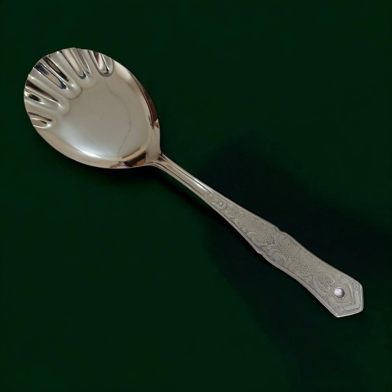 Picture of Rosy Kitchen Spoon  Stainless Steel, 10 Inch Rice Spoon. Silver with Mirror Polish Finish, Ideal for Cooking and Serving. Durable and Versatile.-Silver