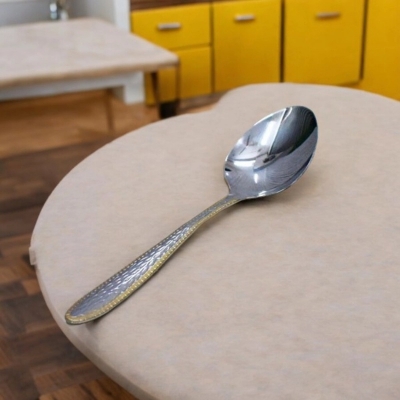 Picture of Rice Serving Spoon, 12 Inch - Stainless Steel with Mirror Polish, Golden Design, Square Shape, Non-Magnetic, Ideal for Cooking and Serving, Elegant and Durable, Single Piece for Home and Professional Use-Silver