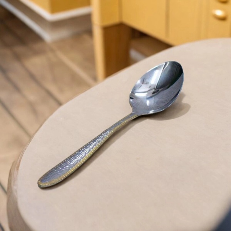 Picture of Rice Serving Spoon, 12 Inch - Stainless Steel with Mirror Polish, Golden Design, Square Shape, Non-Magnetic, Ideal for Cooking and Serving, Elegant and Durable, Single Piece for Home and Professional Use-Silver
