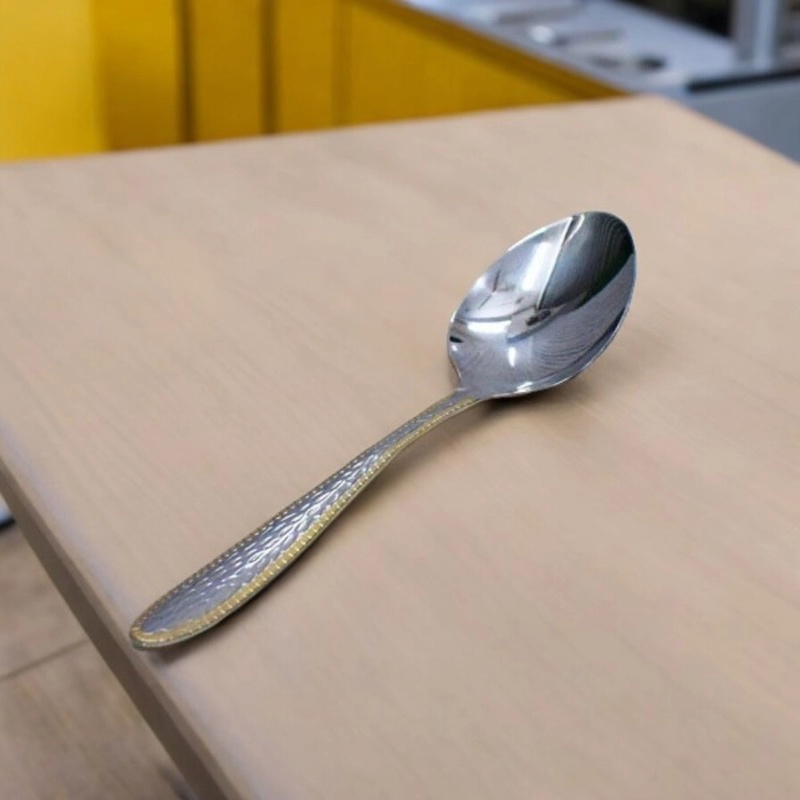 Picture of Rice Serving Spoon, 12 Inch - Stainless Steel with Mirror Polish, Golden Design, Square Shape, Non-Magnetic, Ideal for Cooking and Serving, Elegant and Durable, Single Piece for Home and Professional Use-Silver