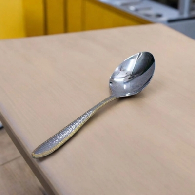 Picture of Rice Serving Spoon, 12 Inch - Stainless Steel with Mirror Polish, Golden Design, Square Shape, Non-Magnetic, Ideal for Cooking and Serving, Elegant and Durable, Single Piece for Home and Professional Use-Silver