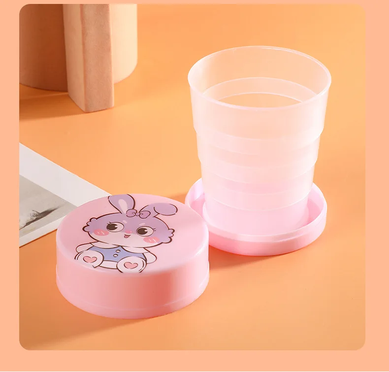 Picture of 2 Pcs Cute Cat Collapsible Travel Cup Set – Portable Folding Water Cup with Lid – Space Saving Drinking Tumbler for Kids & School Mini Travel Folding Cup 2 Pack