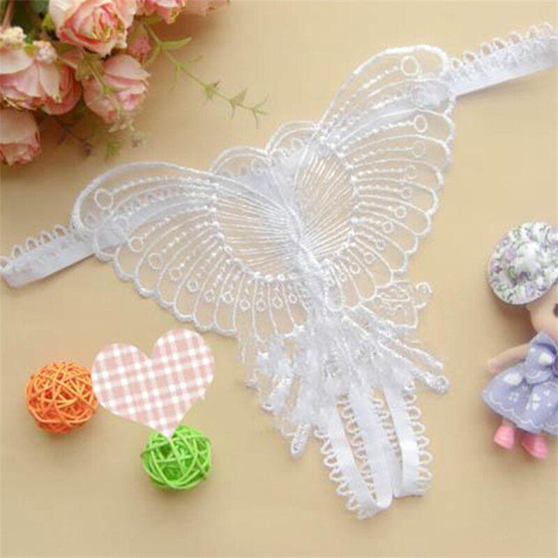 Picture of Elegant Women’s Butterfly Lace  G- String Panty– Lightweight Comfort Women Butterfly Panties Lace Thongs Panties G-String Underwear Hollow Open-Crotch Pearl Panties