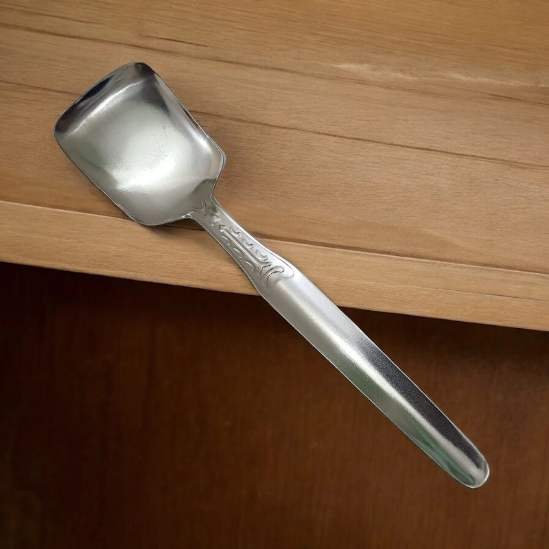 Picture of Silver Kitchen Tool - 22cm Square Stainless Steel Serving Spoon - 1 Piece-Silver