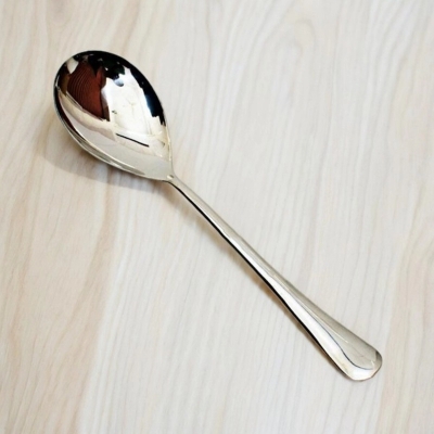 Picture of 11.5-Inch Mirror Polished Serving Spoon - Stainless Steel, Ideal for Cooking and Serving - Durable Silver Utensil - 1 Piece-Silver