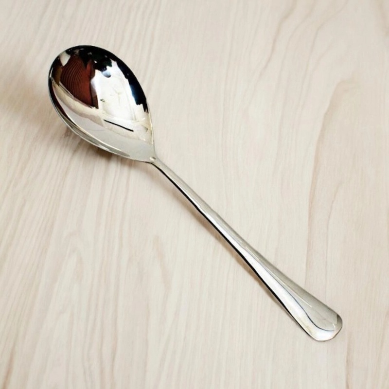 Picture of 11.5-Inch Mirror Polished Serving Spoon - Stainless Steel, Ideal for Cooking and Serving - Durable Silver Utensil - 1 Piece-Silver