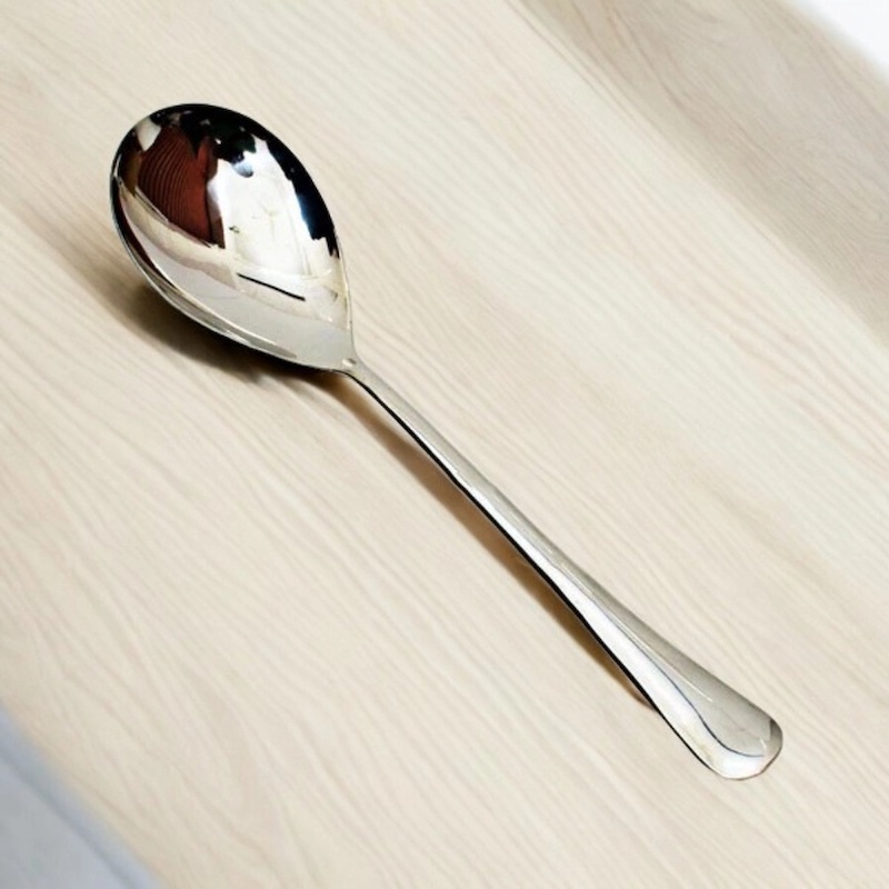 Picture of 11.5-Inch Mirror Polished Serving Spoon - Stainless Steel, Ideal for Cooking and Serving - Durable Silver Utensil - 1 Piece-Silver