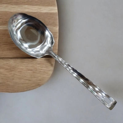 Picture of Stainless Steel Rice Spoon - Mirror Polished, Silver, 10 Inch, Great for Cooking and Serving, 1 Piece-Silver