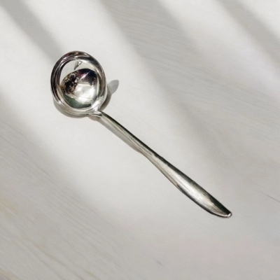 Picture of 10 Inch Stainless Steel Big Soup/Dal Spoon - Mirror Polish, Silver Color, Ideal for Home and Professional Use, Single Piece-Silver