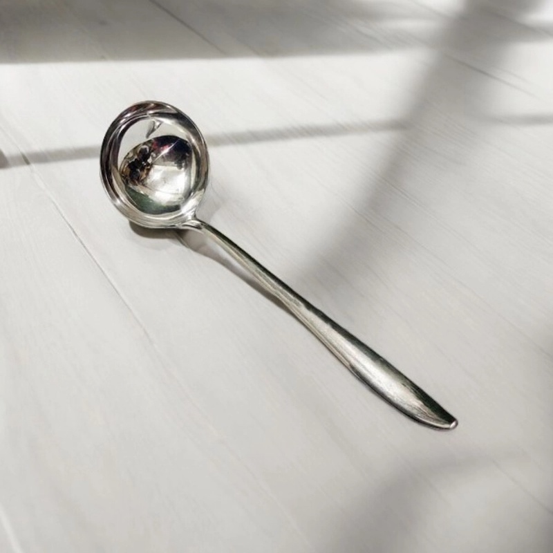 Picture of 10 Inch Stainless Steel Big Soup/Dal Spoon - Mirror Polish, Silver Color, Ideal for Home and Professional Use, Single Piece-Silver