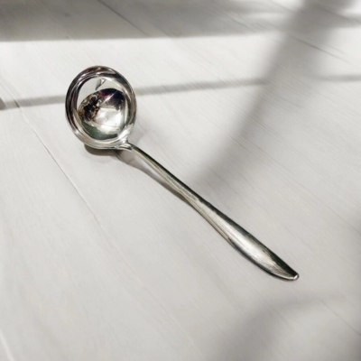 Picture of 10 Inch Stainless Steel Big Soup/Dal Spoon - Mirror Polish, Silver Color, Ideal for Home and Professional Use, Single Piece-Silver