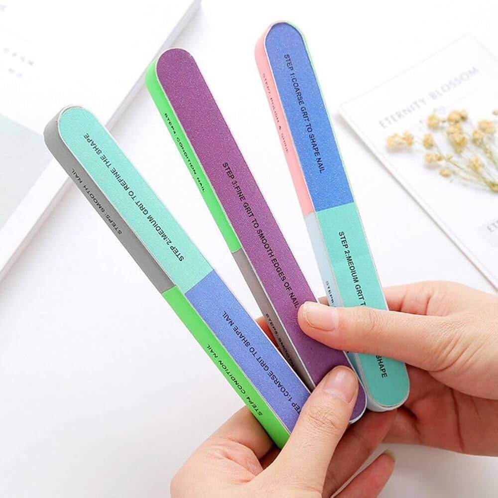 Picture of 3 Pcs Combo 7-Way Professional Nail Buffer and File Set - Multi-Functional Manicure Tool for Shine and Polish |Multi-Step Nail File, Polish & Shine Block Portable Manicure Care Set