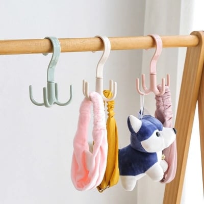 Picture of Multi-Purpose Closet Hanging Hook | 360° Rotating Scarf, Belt & Bag Organizer Hook | Wardrobe Space Saver Wardrobe Hanger for Bag, Tie, Belt and Scarf - 1 Pcs
