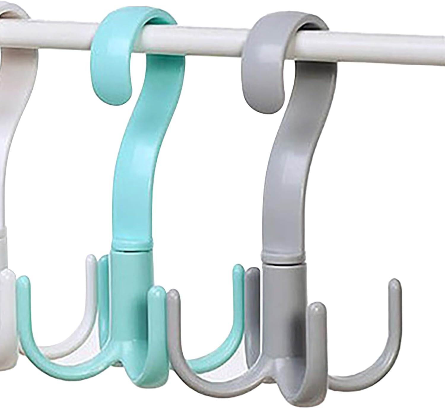 Picture of Multi-Purpose Closet Hanging Hook | 360° Rotating Scarf, Belt & Bag Organizer Hook | Wardrobe Space Saver Wardrobe Hanger for Bag, Tie, Belt and Scarf - 1 Pcs