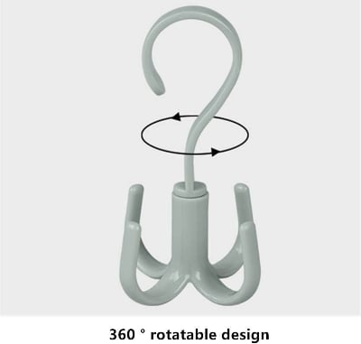 Picture of Multi-Purpose Closet Hanging Hook | 360° Rotating Scarf, Belt & Bag Organizer Hook | Wardrobe Space Saver Wardrobe Hanger for Bag, Tie, Belt and Scarf - 1 Pcs
