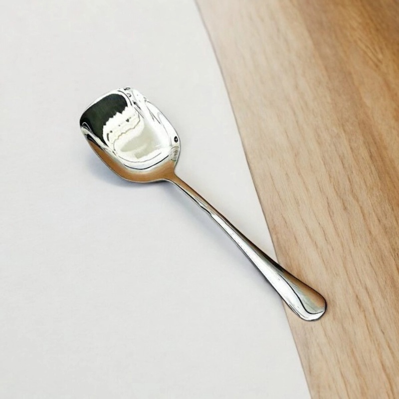Picture of Silver Rice Spoon, 12 Inch - Stainless Steel, Mirror Polish, Golden Design with Square Shape, Non-Magnetic, Perfect for Cooking and Serving, Durable and Elegant, Ideal for Home and Professional Kitchens, Single Piece-Silver