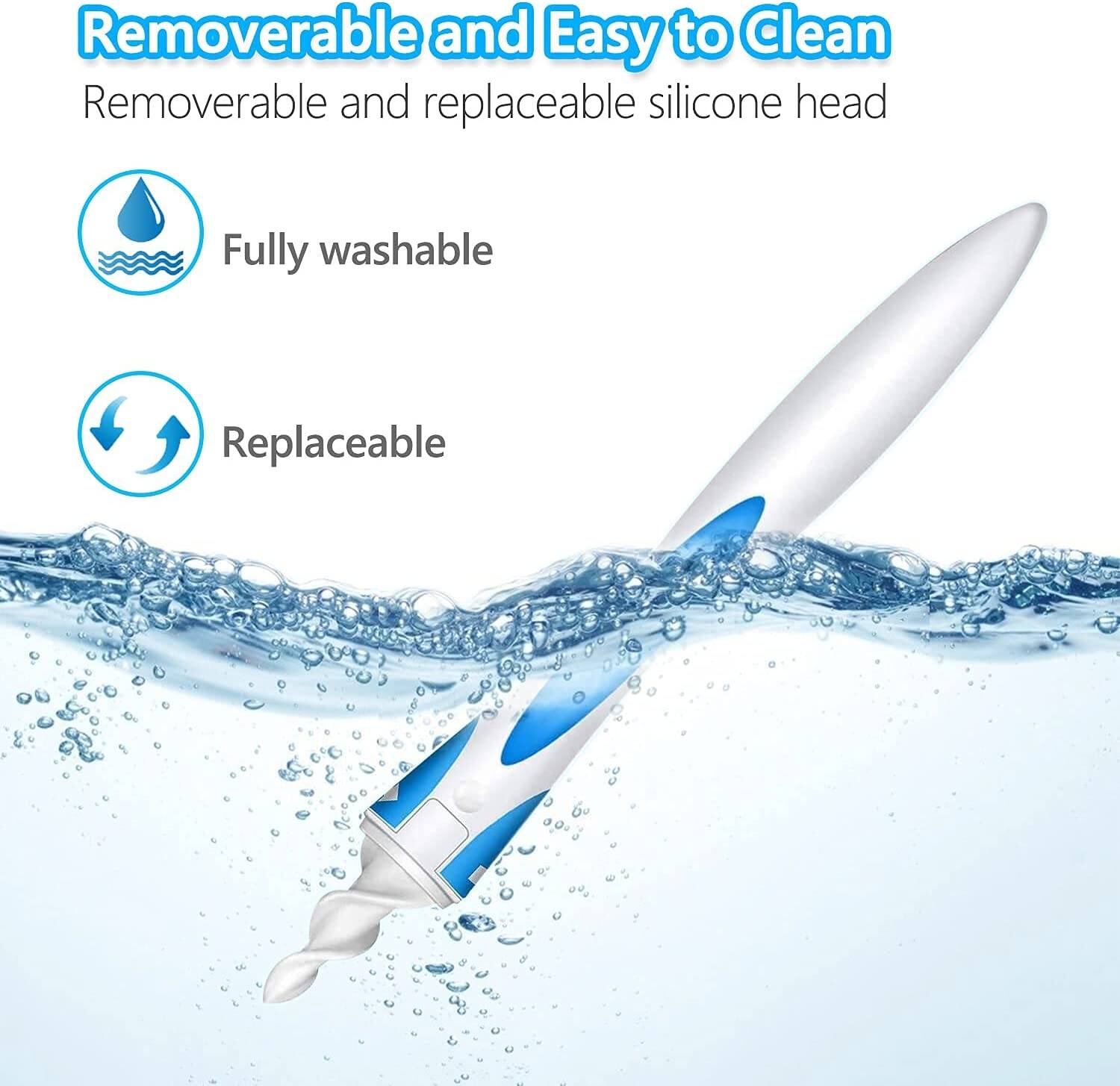 Picture of SEASPIRIT Smart Swab Earwax Remover Silicone Ear-Wax-Removal-Tool Safe Soft Ear Cleaner Spiral Smart Earwax Removal Kit Reusable Ear Wax Removal Kit 16 Tips Ear Wax Remover for Adults Kids Humans