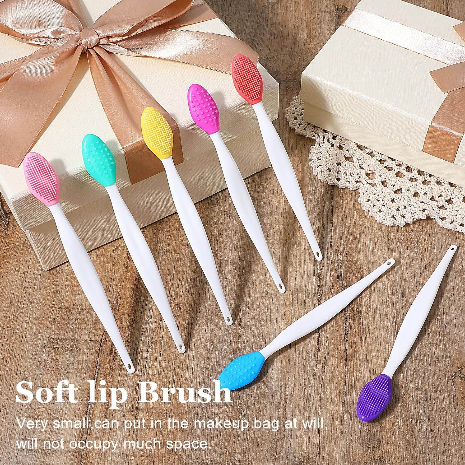 Picture of Silicone Lip Brush, Silicone Lip Scrubber, Colored Lips Brush Exfoliator, Double-Sided Lips Scrubbers Brushes, Soft Exfoliating Scrub, for Nose, Skin Exfoliat Tool 1PCS