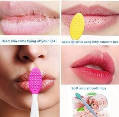 Picture of Silicone Lip Brush, Silicone Lip Scrubber, Colored Lips Brush Exfoliator, Double-Sided Lips Scrubbers Brushes, Soft Exfoliating Scrub, for Nose, Skin Exfoliat Tool 1PCS