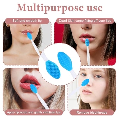 Picture of Silicone Lip Brush, Silicone Lip Scrubber, Colored Lips Brush Exfoliator, Double-Sided Lips Scrubbers Brushes, Soft Exfoliating Scrub, for Nose, Skin Exfoliat Tool 1PCS