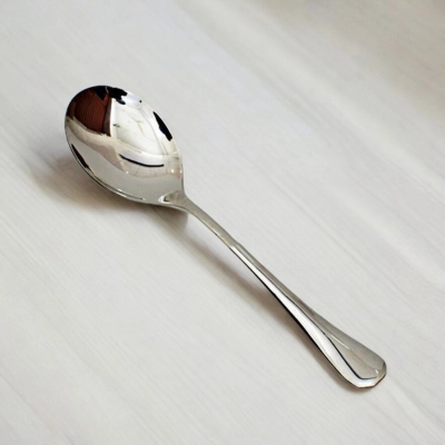 Picture of 9.7-Inch Mirror Polished Stainless Steel Serving Spoon, Non-Magnetic, Perfect for Cooking and Serving, Durable and Stylish Silver Design - Single Piece-Silver