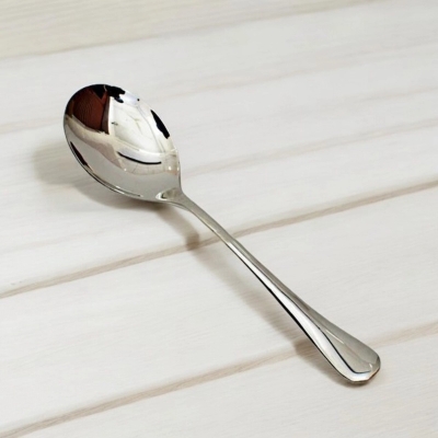Picture of 9.7-Inch Mirror Polished Stainless Steel Serving Spoon, Non-Magnetic, Perfect for Cooking and Serving, Durable and Stylish Silver Design - Single Piece-Silver