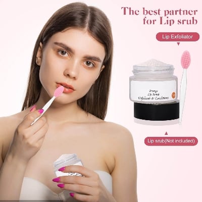 Picture of Lip Scrub Tool Silicone Lip Brush Exfoliating Double-Sided Lip Scrubber Tool for a Smoother and Fuller Appearance,Cleaner,Work for Lips Nose and Face Cleansing- 1PCS