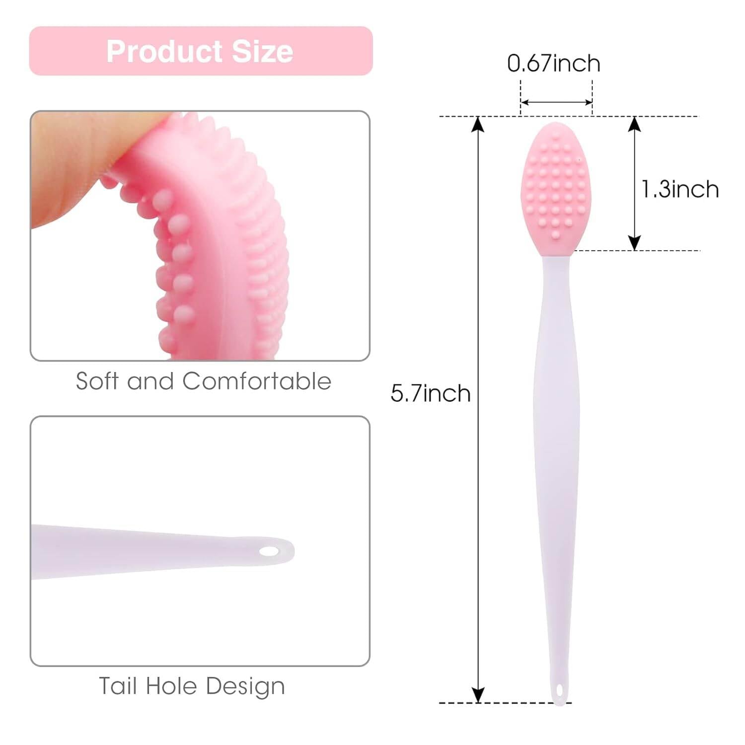 Picture of Lip Scrub Tool Silicone Lip Brush Exfoliating Double-Sided Lip Scrubber Tool for a Smoother and Fuller Appearance,Cleaner,Work for Lips Nose and Face Cleansing- 1PCS