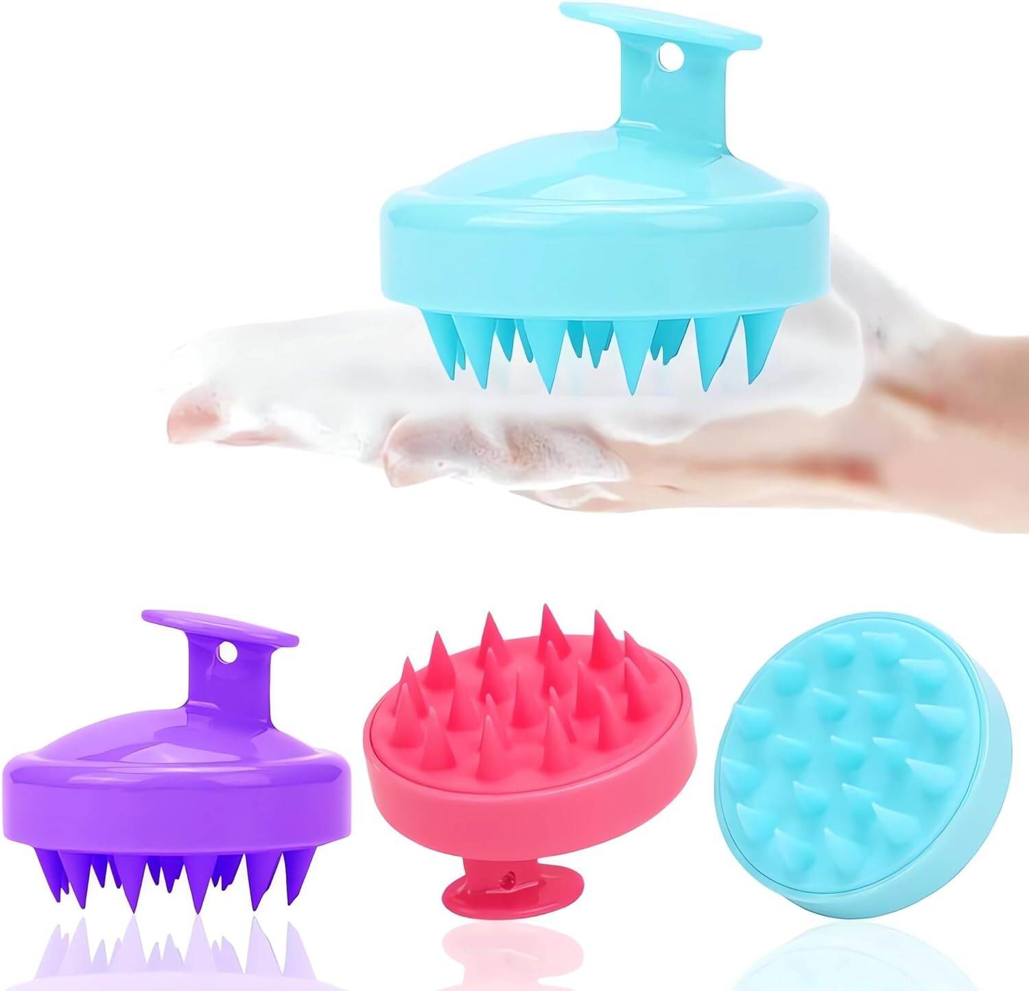 Picture of 4 PCS Bath Combo Set – Exfoliating Back Scrubber, Loofah, Glove & Silicone Scalp Massager | Deep Clean Skin & Hair Care| bath accessories set