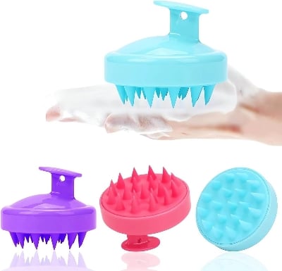 Picture of 4 PCS Bath Combo Set – Exfoliating Back Scrubber, Loofah, Glove & Silicone Scalp Massager | Deep Clean Skin & Hair Care| bath accessories set
