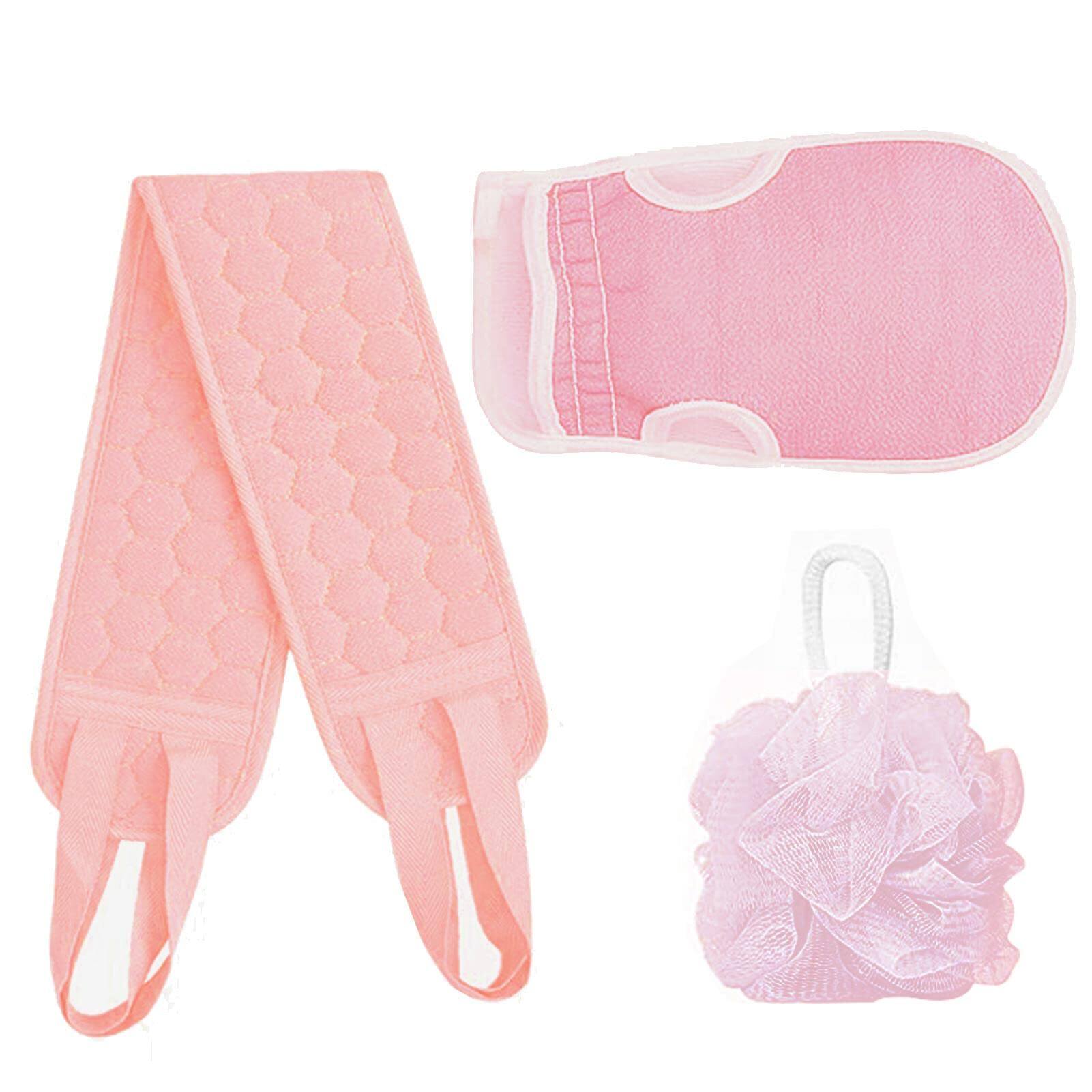 Picture of 4 PCS Bath Combo Set – Exfoliating Back Scrubber, Loofah, Glove & Silicone Scalp Massager | Deep Clean Skin & Hair Care| bath accessories set