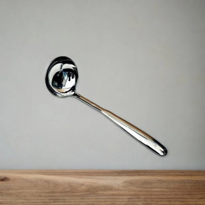 Picture of Big Sup Stainless Steel 8-Inch Spoon - Mirror Polished for Soup/Dal Serving - Elegant Silver Utensil - 1 Piece-Silver