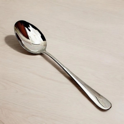 Picture of 10.2-Inch Stainless Steel Serving Spoon - Heavy Curry Design with Mirror Polish Finish, Ideal for Cooking and Serving - 1 Piece-Silver
