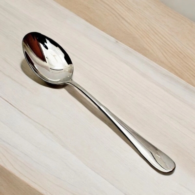 Picture of 10.2-Inch Stainless Steel Serving Spoon - Heavy Curry Design with Mirror Polish Finish, Ideal for Cooking and Serving - 1 Piece-Silver